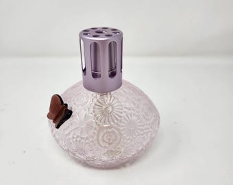 Vintage Lampe Berge ~ Lavender with Purple Butterfly ~5.5" x 5" ~ Made in France