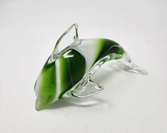 ヴィンテージ クリスタル ダルク イルカの置物 ガラス オーナメント 24