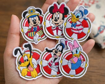 Disney Cruise 2026 Patch, Gift Mickey Matching Group Fan, Iron On Patches Kawaii DIY Backpack Jacket Decor Embroidered Character Applique