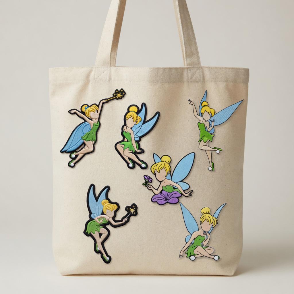 Disney Tinker Bell Patch Set Peter Pan Fairy Embroidered Sew Applique ...