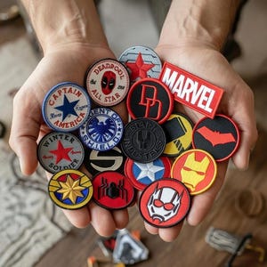 Badge scout Avenger brodé fer sur patchs autocollant, Avengers Doomsday Disney Marvel broderie patch cadeau mignon t-shirts sacs en jean chapeau