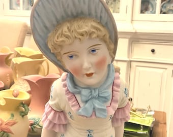 Antique Bisque Porcelain Figurine: German-Made, Detailed Collectible
