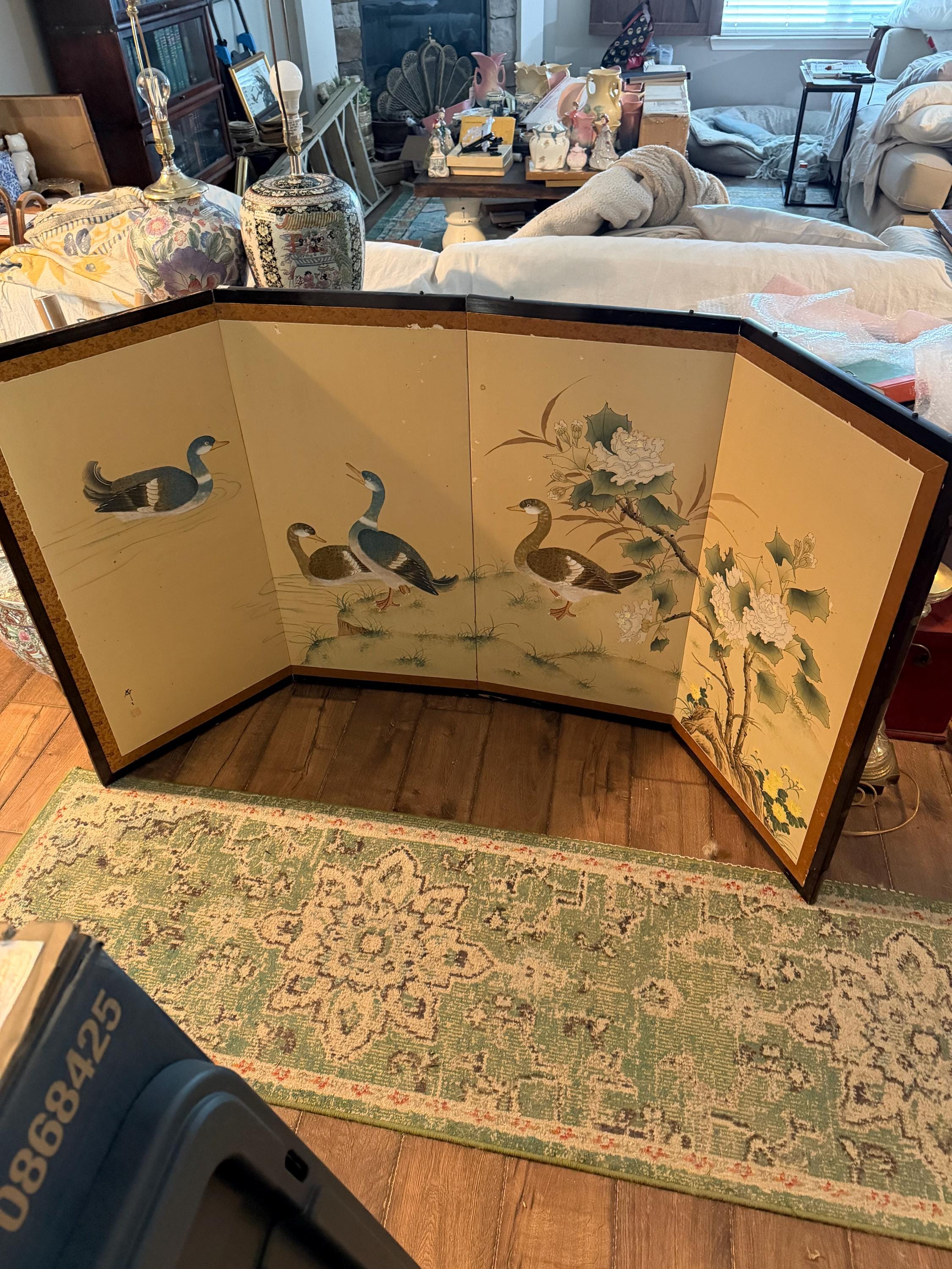Antique Painted Japanese Screens - Etsy