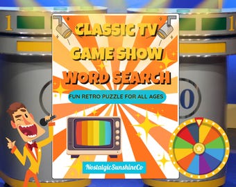 Retro TV Game Show Word Search Puzzle: Large Print (PDF)