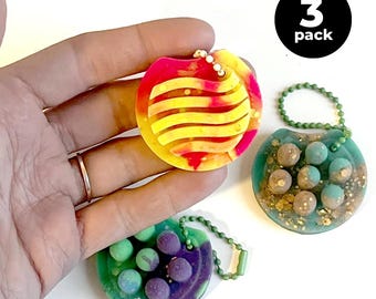 3er Pack Fidget Schlüsselanhänger - Made to order - Handgemacht - Glow-in-the-Dark - Farben wählen - Bündel - Sensorisches Spielzeug