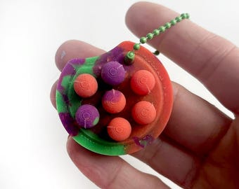 Drops Fidget Schlüsselanhänger - Lila, Orange & Grün - Glow-in-the-Dark Silikon Schlüsselanhänger