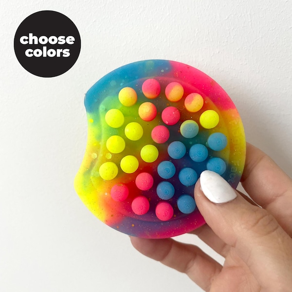 Hecho a pedido - Fidget de silicona - Brilla en la oscuridad - Elige tus colores y diseño - Juguete sensorial