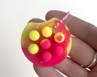 Drops Fidget Schlüsselanhänger - Gelb & Orange - Glow-in-the-Dark Handmade Silikon Fidget