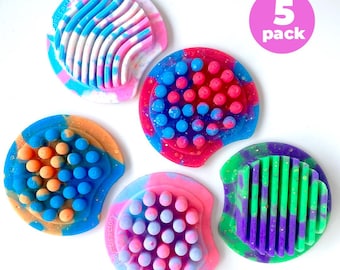 5er Pack Silikon Fidgets - Made to order - Handgemacht - Im Dunkeln leuchtend - Wählen Sie Ihre Farben - Bündel - Sensorisches Spielzeug