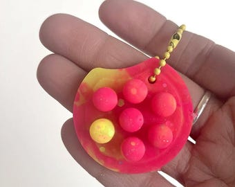 Drops Fidget Schlüsselanhänger - Gelb & Orange - Glow-in-the-Dark Handmade Silikon Fidget