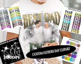 Imágenes prediseñadas PNG del mejor papá del mundo, diseño personalizado para el Día del Padre, regalo para papá primerizo, descarga estilo retro de los 90