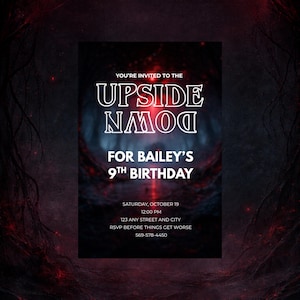 Stranger Things Birthday Invitation Template, Editable Digital Download