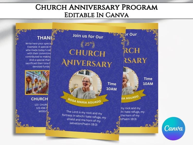 Church Anniversary Program Template Editable DIY Church Anniversary Church Anniversary Program Template Editable DIY Church Anniversary