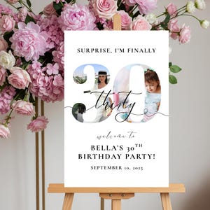Editable 30th Birthday Welcome Sign: Customizable Party Poster (Digital Download)