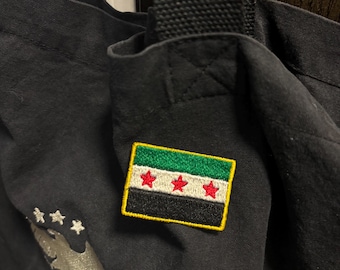 Handgemachter gestickter syrischer Flaggen-Pin-Syrische Unabhängigkeit