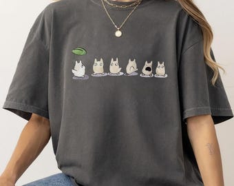 Totoro T Shirt, Cute Anime Graphic Tee, Studio Ghibli Inspired Top, Minimalist Cartoon Shirt, Aesthetic Oversized Tee, Gift for Anime Lover