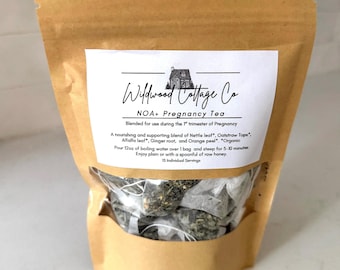 NOA First Trimester Pregnancy Tea Nourishing Herbal Tea for Early Pregnancy | Ginger Nettle Oatstraw Tea | Organic Pregnancy Support Tea