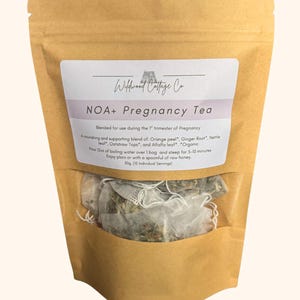 Tisane NOA+ pour le premier trimestre de grossesse | Tisane au gingembre, à l'ortie et à la paille d'avoine | Tisane bio pour soutenir la grossesse