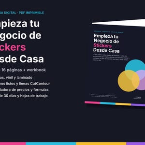 Guía Negocio de Stickers en Español, Cómo Empezar a Vender Stickers Desde Casa, Workbook Imprimible, Calculadora de Precios PDF