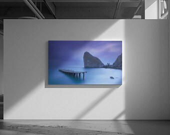 Canvasprint Oceaanpier: muurkunst kust zeegezicht
