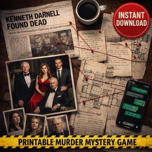 Imprimable Assassiner Mystère Jeu | Le dossier de la chute du trône | Résoudre l'expérience d'un détective à domicile | Caisse froide