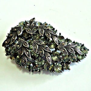 Marcasite & Rhinestone Brooch Vintage Pin