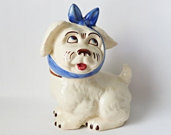 Vintage Shawnee Pottery Mugsy Cookie Jar Whimsical Muggsy 1940's