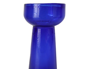 Vase contemporain en verre bleu cobalt vintage Mid-Century Modern MCM Modernist