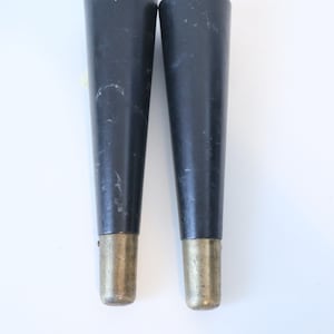 2 Vintage Furniture legs Black Tapered Mid Century  Lot C