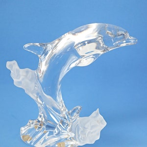 Vintage Lennox Glass Dolphin Porpoise Nautical 1994 Paperweight