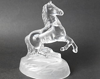 Vintage Cristal D'Arques France Lead Crystal Glass Horse Figurine Statue Paperweight