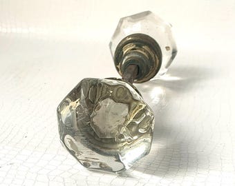 Vintage Glass Door Handle Doorknob Glass Door Handles Fluted