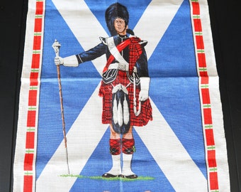 Vintage Tea Towel Souvenir Scotland Guard Caledonia
