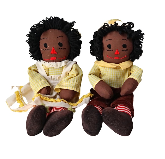 Vintage Raggedy Ann and Andy Cloth Dolls 1970s Etsy