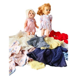 Vintage 1950s Tiny Tears Dolls Lot With Handmade Clothes & Accessories