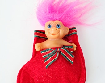 Adorno navideño vintage de troll
