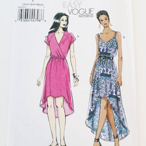 Vogue V8685 Sewing Pattern Misses&#39; Summer Dresses Pullover Elastic Waist Dress Very Easy  Size Xsm Sml MedUncut