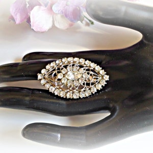 Vintage Brooch Rhinestones Pin Mid Century 1950&#39;s
