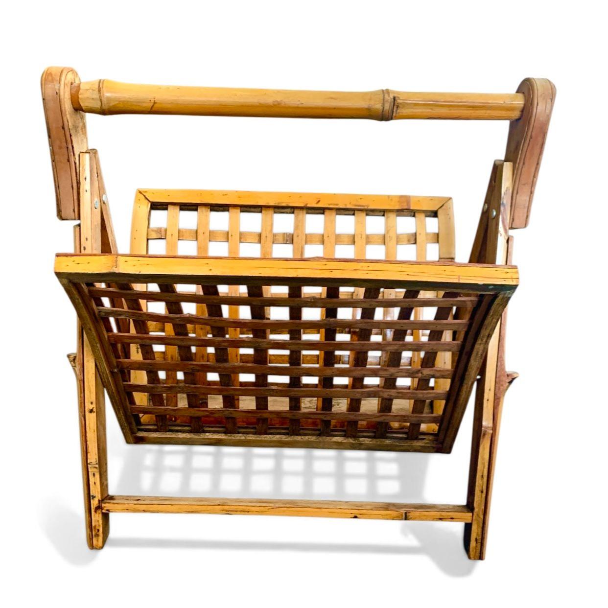 Bamboo Magazine Rack Mid Century - Etsy