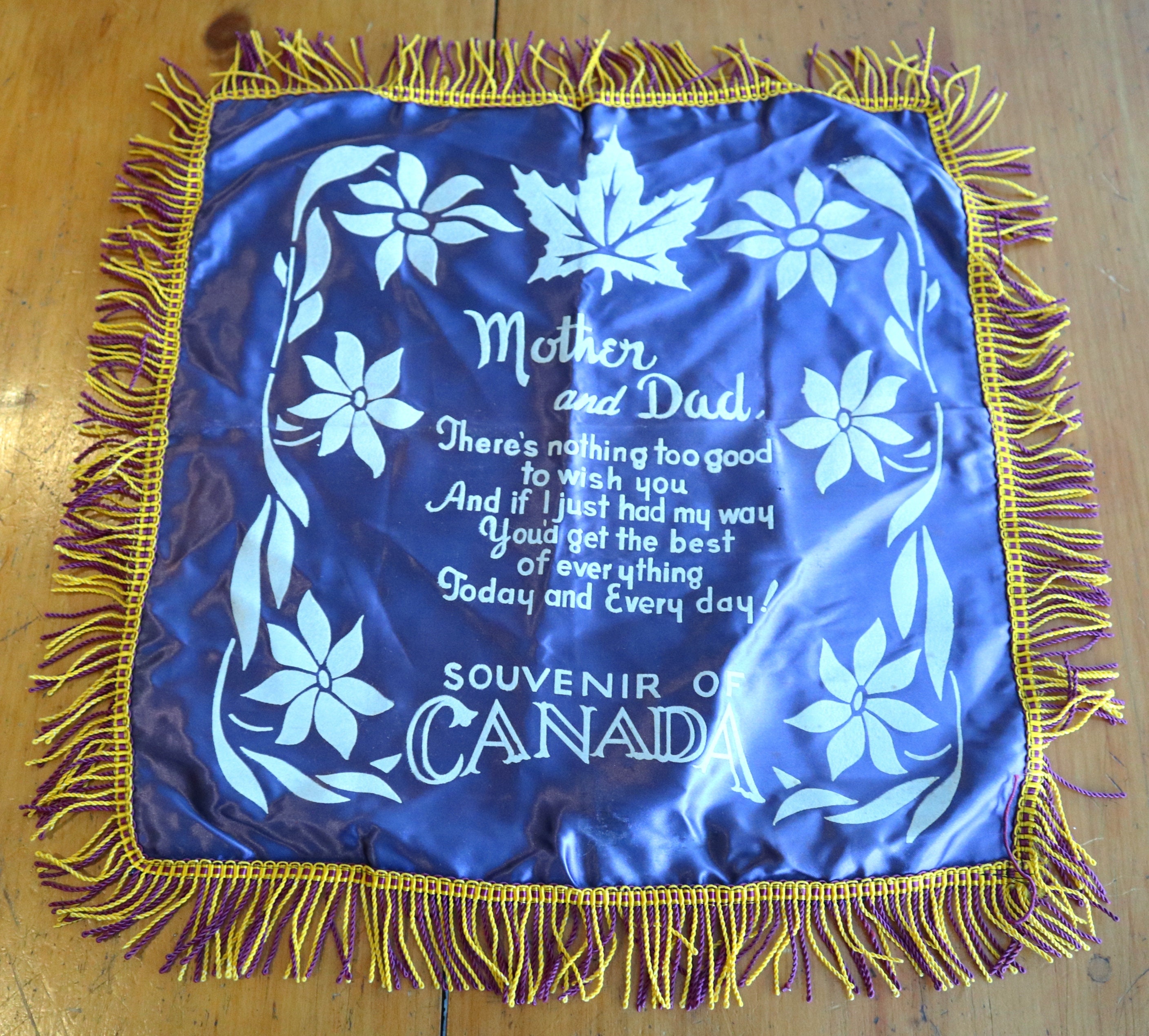 2 Vintage Souvenir Pillow Covers Wartime Era Mammoth Mother & Dad