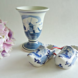 Vintage Delft Blau Vase Miniatur Holländischer Schuhe Holland Delftware