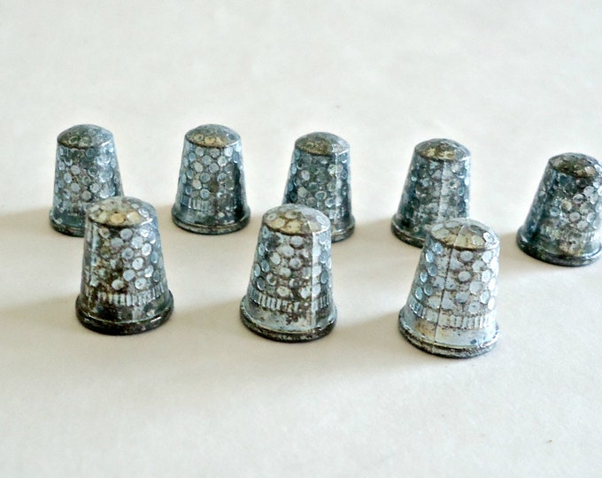 8 Monopoly Game Pieces Thimbles 1970's Etsy