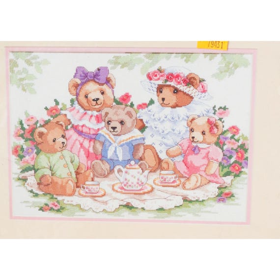 Dimensions Teddy Bear Tea Party Counted Cross Stitch Kit 3733