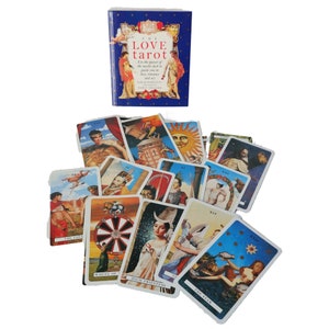 O conjunto de cartas de tarô do amor de Sarah Bartlett e ilustrado por Nancy Tolford Inclui livro de 1995