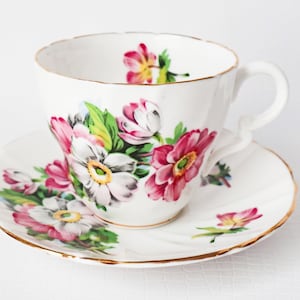 Vintage Tea Cup & Saucer Stanley Floral Bone China Teacup and Saucer England