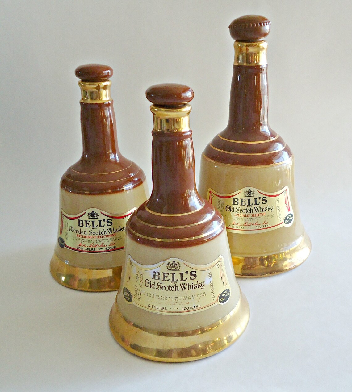 3 Vintage Wade Bells Old Scotch Whiskey Decanter by Wade Etsy