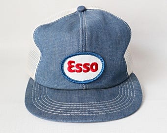 Gorra vaquera estilo camionero ESSO vintage – K-Brand Snapback, fabricada en Canadá