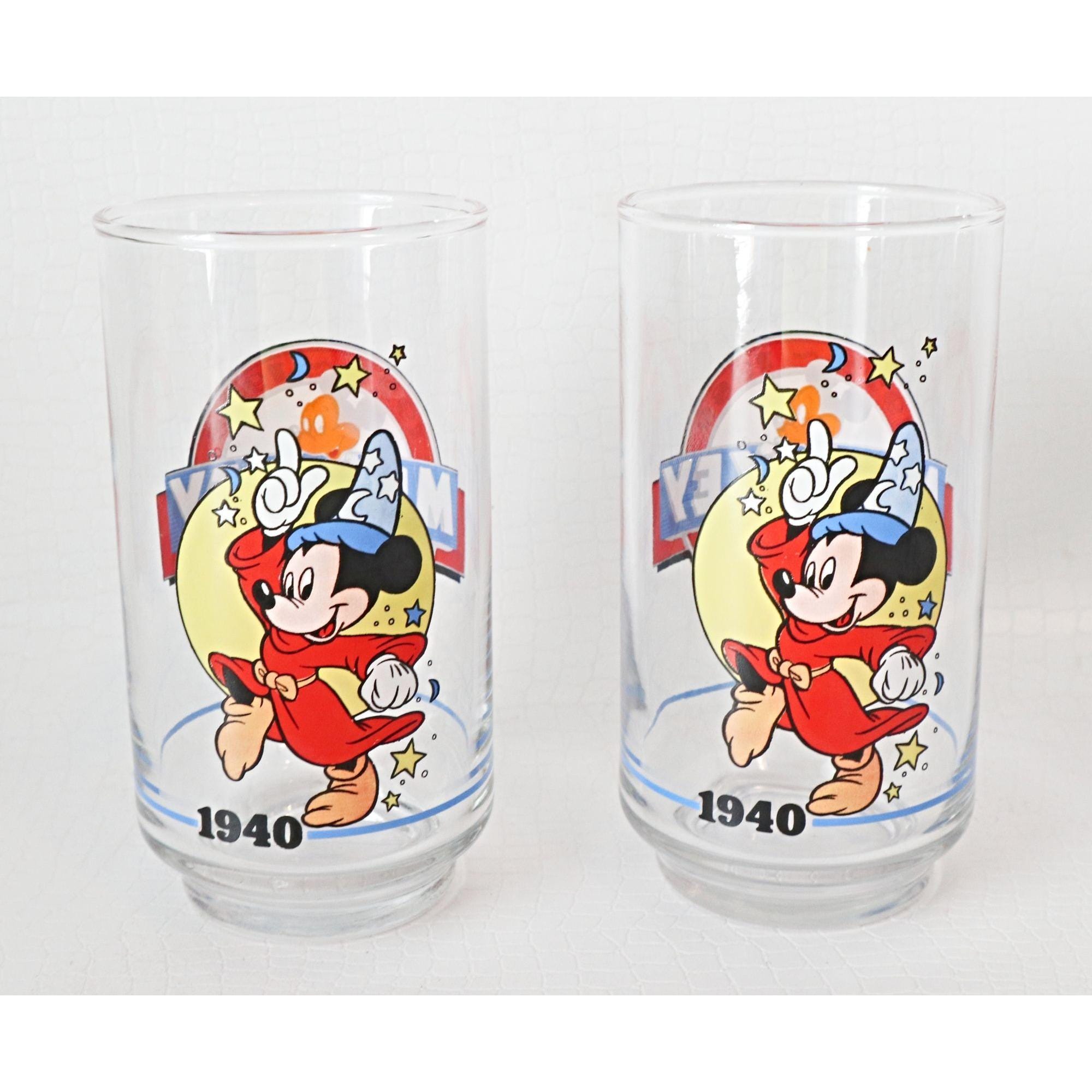 Vintage Walt Disney 1928-1988 Mickey Mouse Glass Collection Lot of 