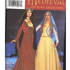 Simplicity 9758 Misses Gown (2 styles) Cape and Veil Gothic long dress Costume Uncut 6 8 10 12 Adult Steampunk