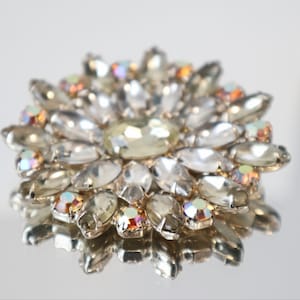Vintage Large Rhinestone Brooch Pin